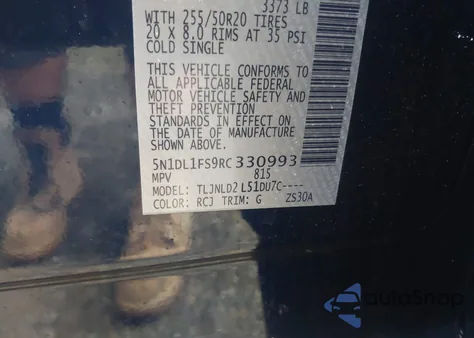 2024 Infiniti Qx60 Luxe Awd z USA, uszkodzony, nr VIN 5N1DL1FS9RC330993